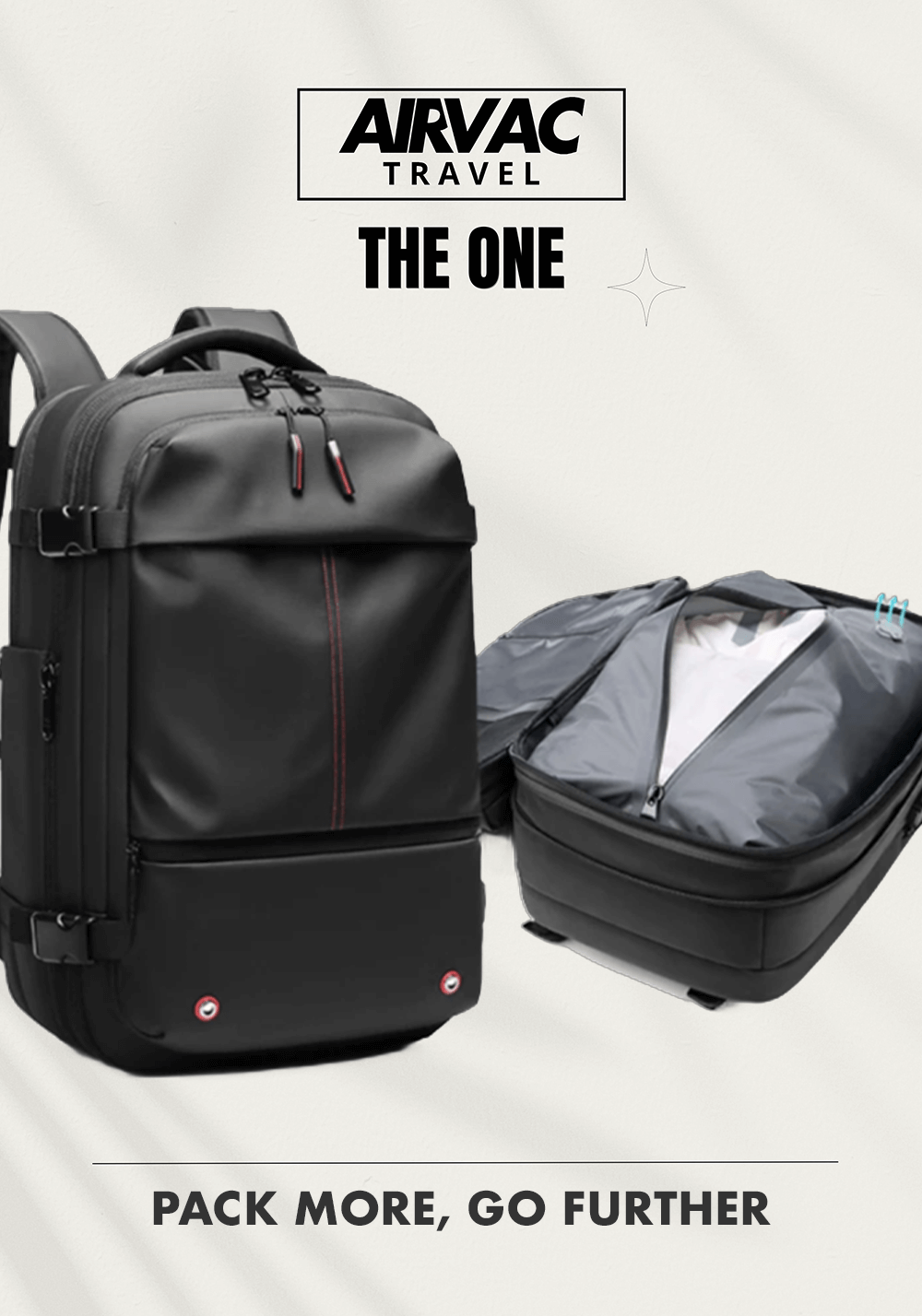 AirVac Travel - The One | Compact Compression Backpack for Travelers